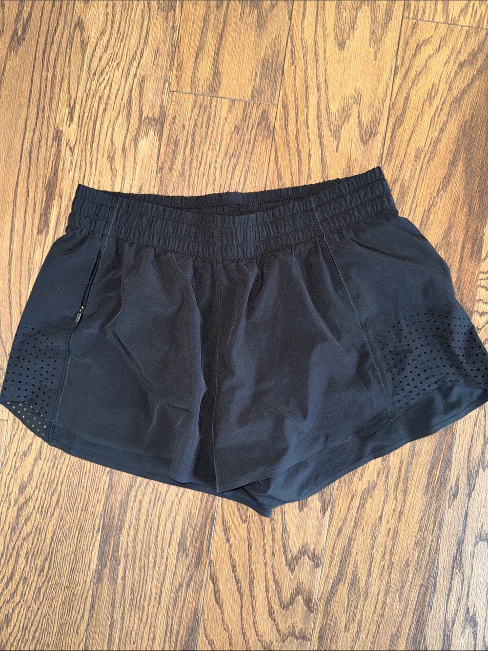 Athleta Black Perforated Women's Athletic Shorts